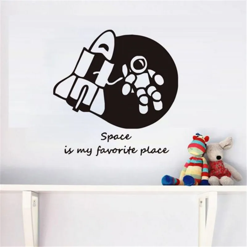 

The Spaceship And Astronaut Quote Vinyl Wall Sticker For Living Room Home Decor Self Adhesive Wallpaper