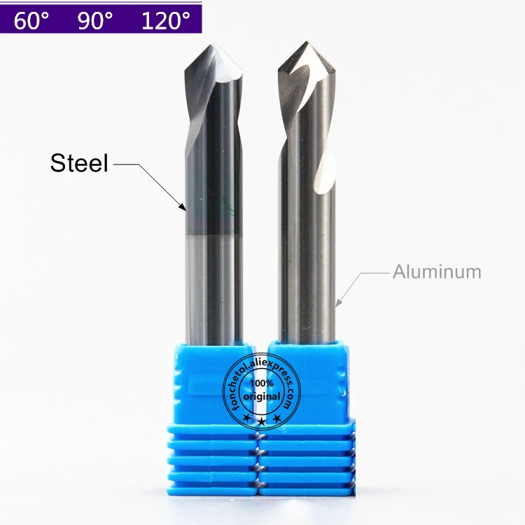 1 шт- ЧПУ твердая карбидная Вольфрамовая сталь Сверло с фиксированной точкой, 60 90 120 градусов Фаски Фреза, алюминиевая сталь