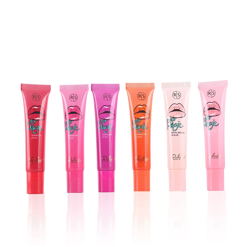 6pcs/set Romantic Magic Matte Peel Off Liquid Lip Gloss 6 Color Lip Tint Luster Film Crystal