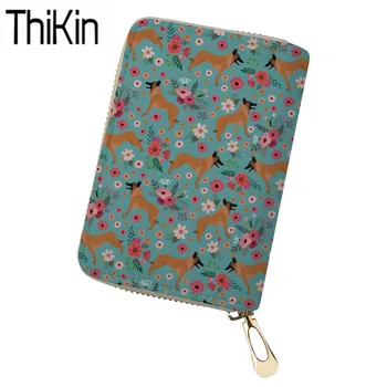 

THIKIN Belgian Malinoi Dog Printed Card Holders Women Clutch PU Leather Wallet for Credit Card Ladies Business Passport Card Bag