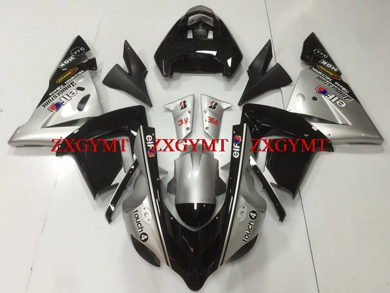 

Motorcycle Fairing for ZX10r 2004 - 2005 Fairing Kits Ninja ZX 10r 2004 Silver Black Fairings ZX10r 2004