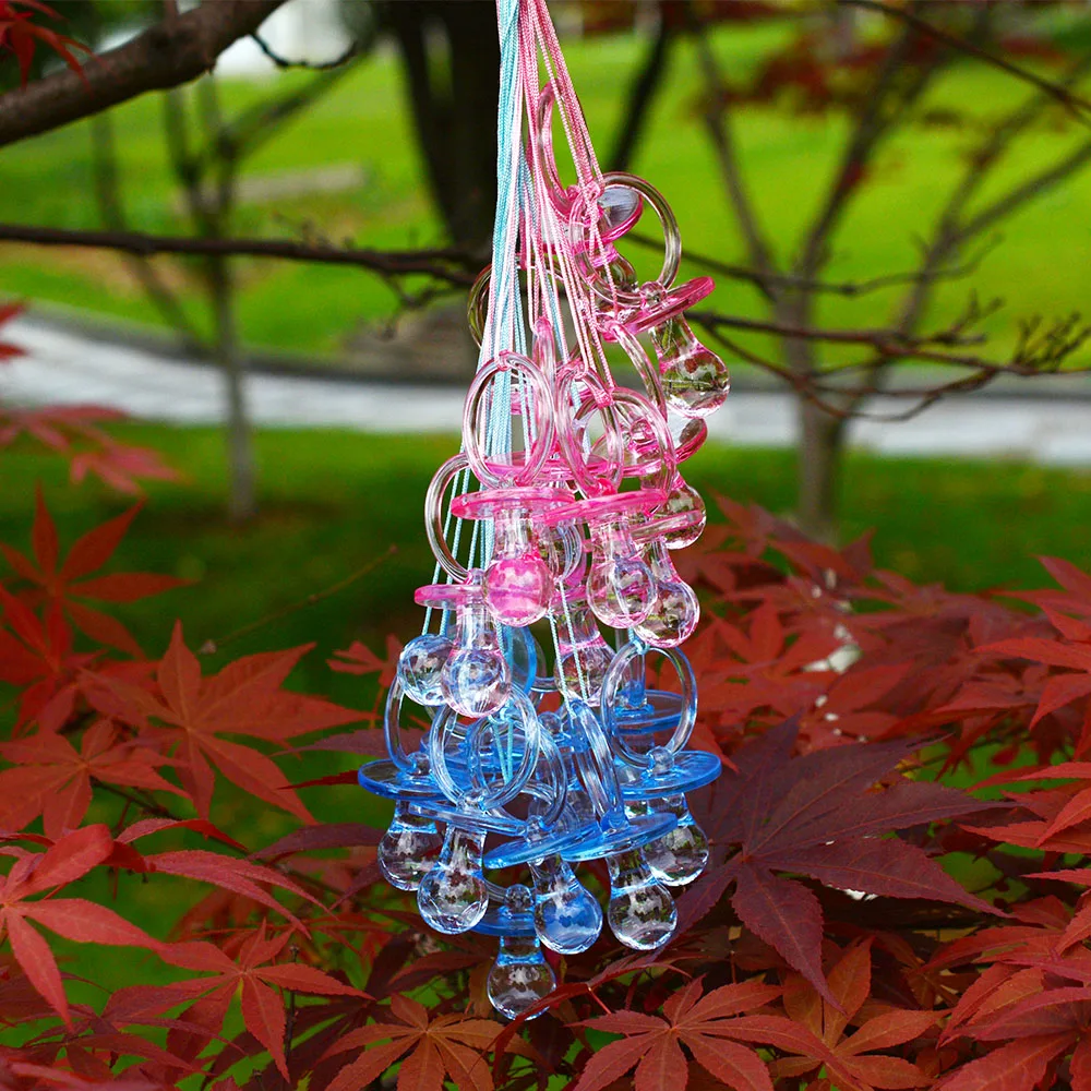 12pcs Pink Blue Clear Large Pacifier Ribbon Necklaces Baby Shower 12pcs Pink Blue Clear Large Pacifier Ribbon Necklaces Baby Shower