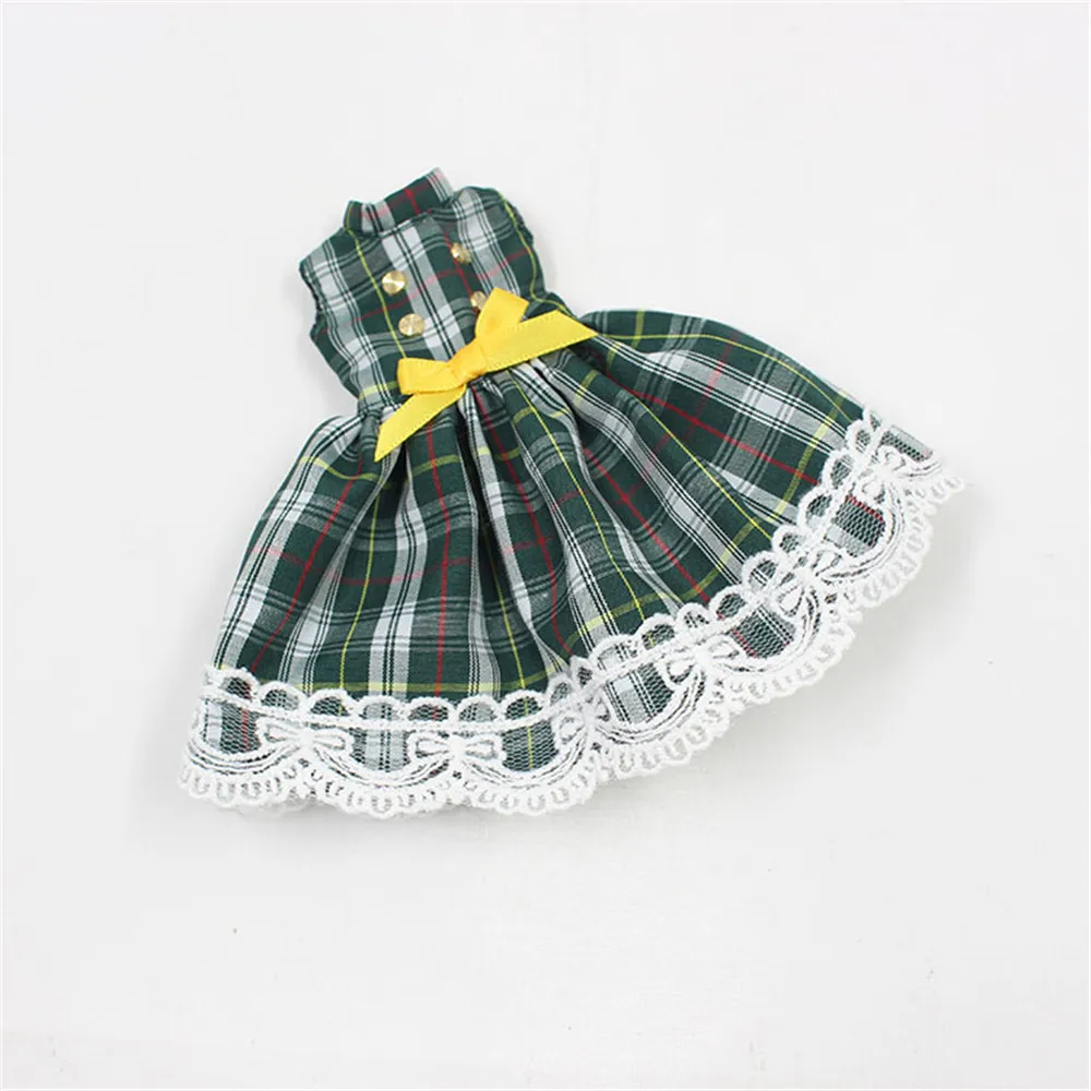 DBS Blyth icy 1/6 bjd 30 см Одежда для куклы зеленое клетчатое платье подходит кукла licca girl