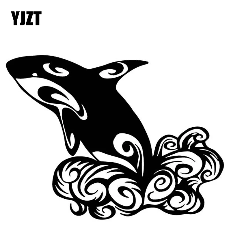 YJZT 17.3CM*13.1CM Whale Decorate Cartoon Pattern Car Trunk Sticker Vinyl Decal Black/Silver C4-2206 | Автомобили и мотоциклы