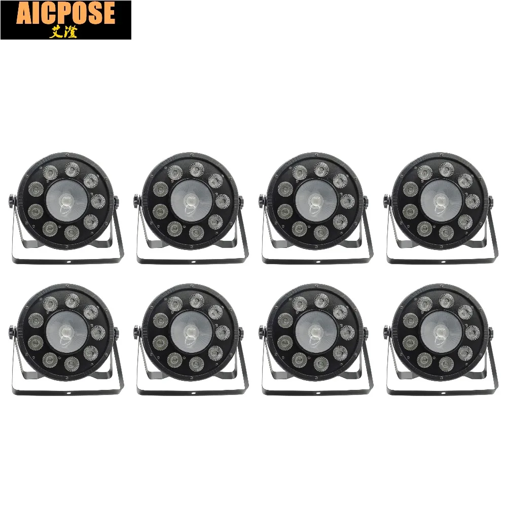 8 шт./лот 9x10 Вт + 30 Плоские LED Par огни 9*10 RGB 3в1 PAR DMX512 управляемые дискотеки