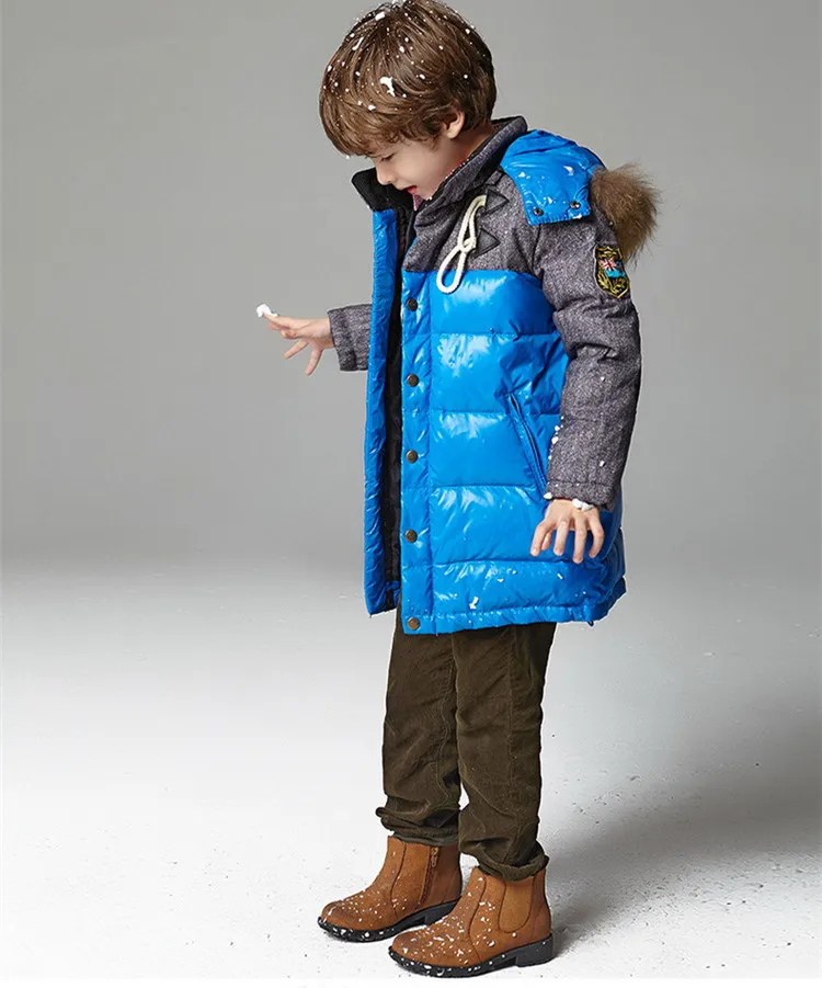Зимняя верхняя одежда для детей; куртка для мальчиков; пальто с капюшоном для детей; Теплая стеганая куртка с гусиным пухом; куртки для мальчиков; парка; одежда для подростков
