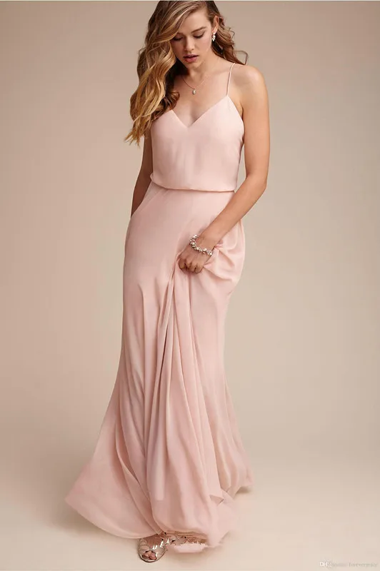 2019 элегантное Дешевое розовое длинное свадебное платье с открытой спиной, с v-образным вырезом, платье для гостей на свадьбе, платье на заказ