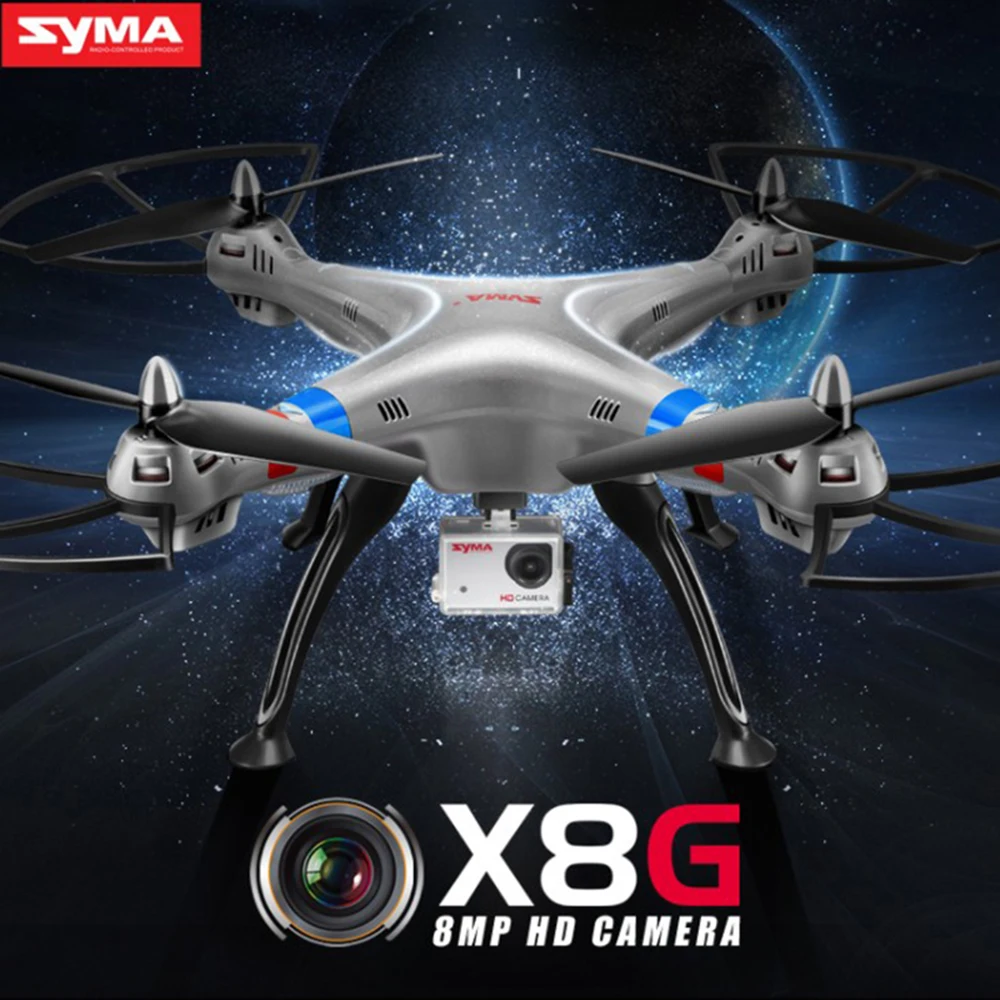 SYMA X8G Дрон с широкоугольным HD 8 0 камерой RC вертолет Безголовый Квадрокоптер