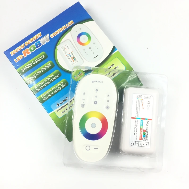 

DC12V-24V 2.4G Touch Screen Dimmable LED RGB Remote Wireless RF RGBW Led Controller 6A 4 Channel for 5050 3528 5630 led strip