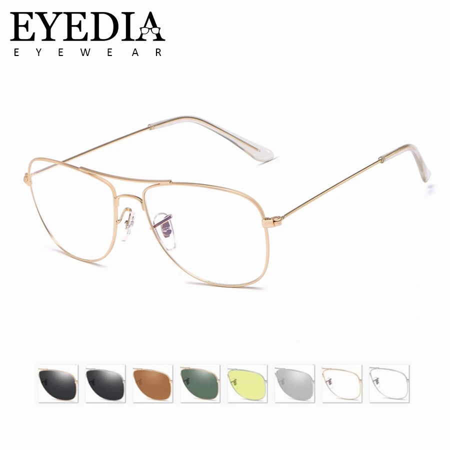 Брендовые унисекс прямоугольные большие очки из золотистого сплава с металлической оправой, оптические оправы для очков, Винтажные Солнцезащитные очки L7761CJ