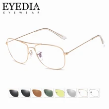 Брендовые унисекс прямоугольные большие очки из золотистого сплава с металлической оправой, оптические оправы для очков, Винтажные Солнцезащитные очки L7761CJ