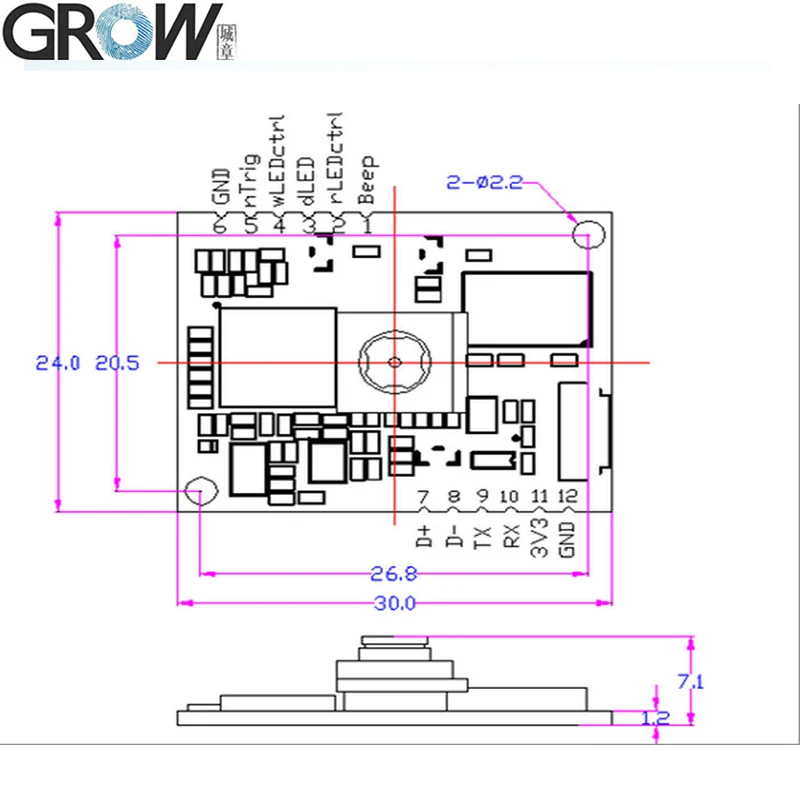 GROW GM68 1D 2D USB2.0/UART штрих-код Qr сканер для считывания штрих-кода модуль штрих-кода