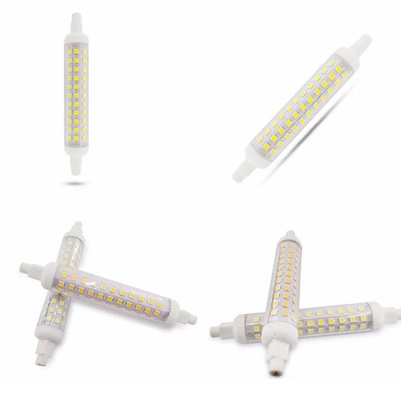 Керамический корпус R7S Светодиодная лампа 10 Вт 15 20 SMD 2835 78 мм 118 135 ac220в