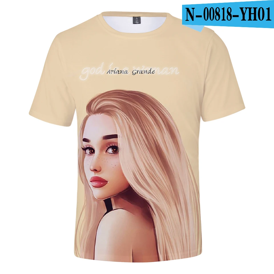 Ariana Grande 3d футболка женская летняя повседневная футболка Harajuku хит-хоп футболки Плюс Размер короткий рукав одежда - Цвет: picture color