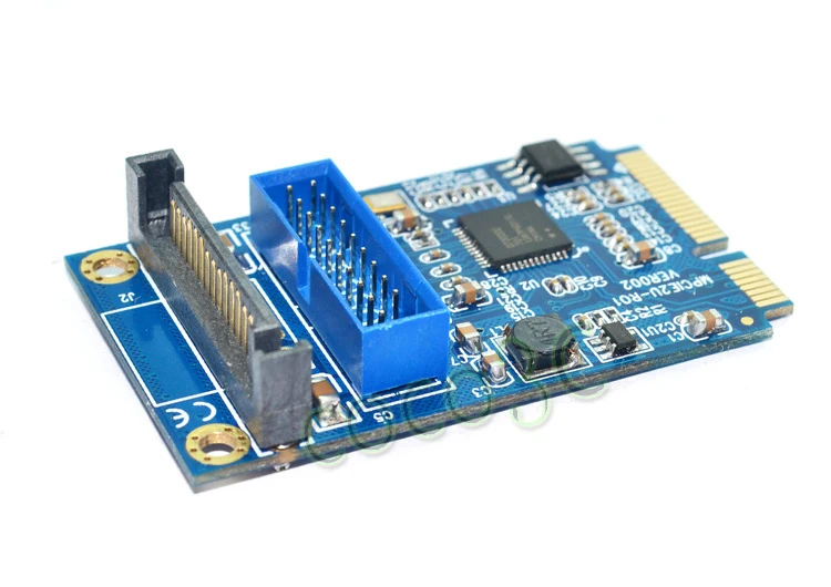  Mini PCI-e a 2 puertos USB 30 adaptador USB3.0 a mini tarjeta PCI-e + cabezal USB hembra de 19/20 p