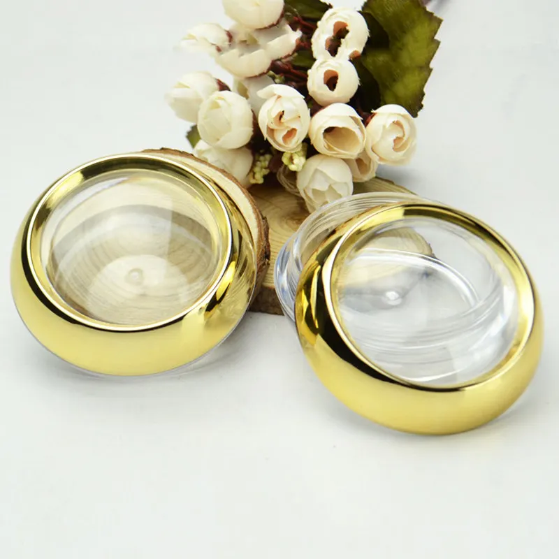 

20g 30g 50g Gold Acrylic Cosmetic Containers Cream Refillable Bottles Empty Capsule Jar 100pcs/Lot Makeup Tools F223