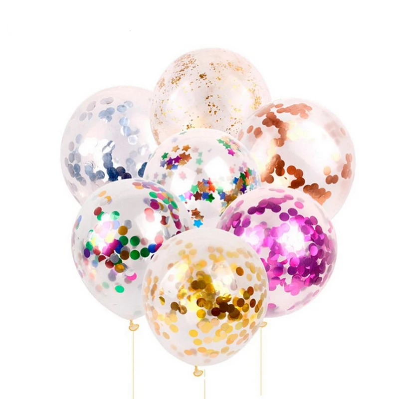 

5 pcs/lot 12 inch confetti balloons wedding kids birthday party decoration multicolor air balloon event party supplies globos