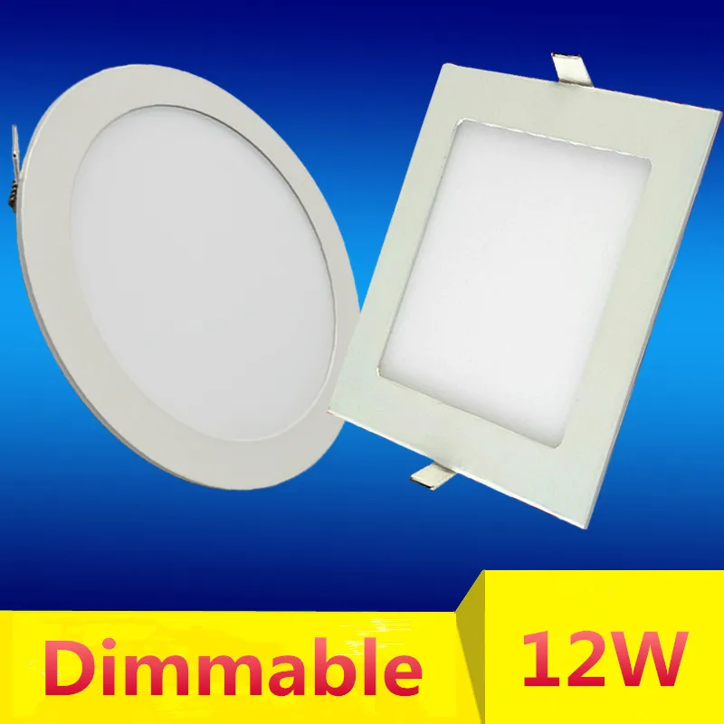 

Ultra Bright 12W LED Recessed Ceiling Round Square Panel Down Light Lamp + Driver LED spotlight lamp AC 85-265V bulb downlight
