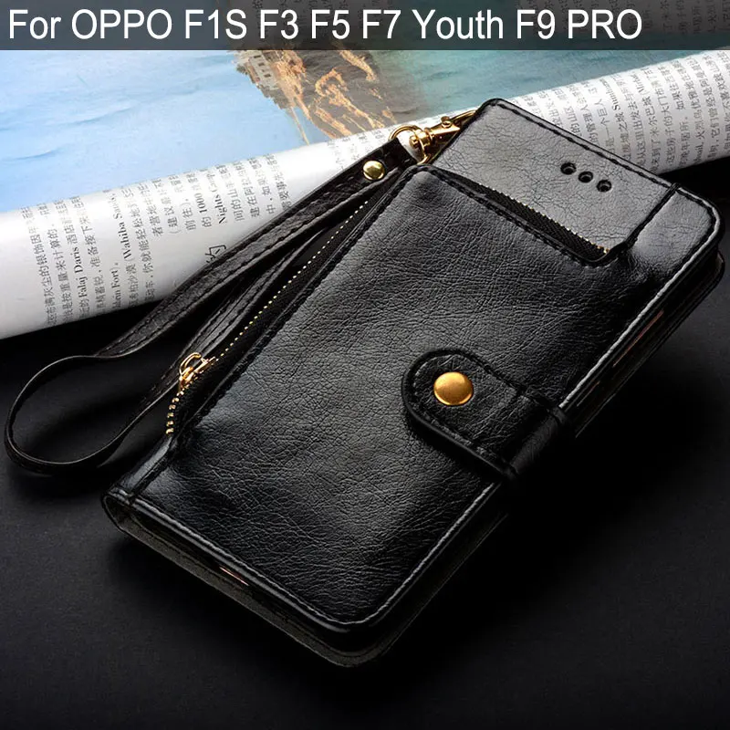 

Case for Oppo F1S F3 F5 F7 Youth F9 PRO luxury fashion Leather phone case cover with Stand Card Slot Wallet bag funda coque capa