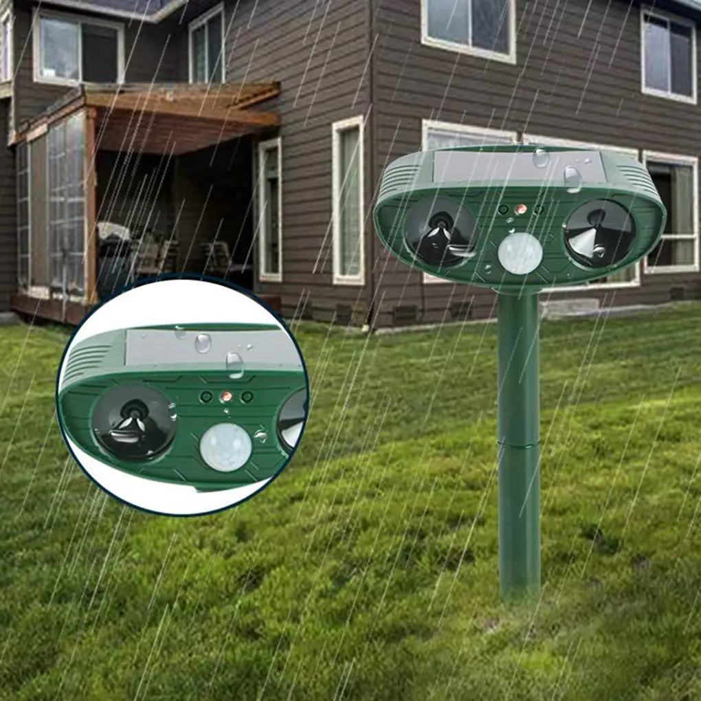 

Animal Repeller Solar Powered Repellent Led Flashing Lights Motion Sensor Outdoor Waterproof Farm Garden Yard