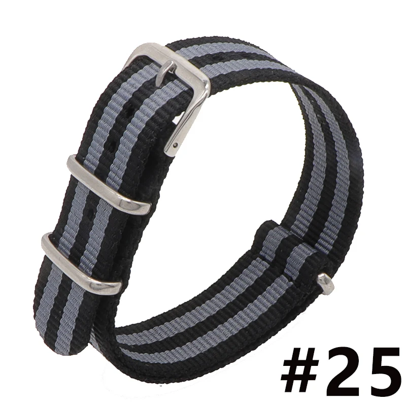  18 20 22mm Brand Army Sport nato fabric Nylon strap accessories Bands Buckle belt For 007 James bond Watch Bracelet black