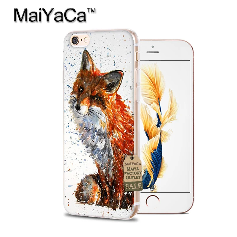 Чехол MaiYaCa для iphone 7 6 X чехол телефона с изображением милой лисы в осенних листьях
