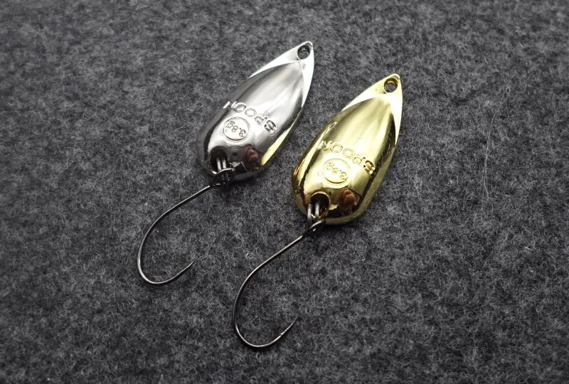 free shipping 3.8g 2.5g colorful trout lure fishing spoon lure single hook metal fishing lure fishing tackle swimbait