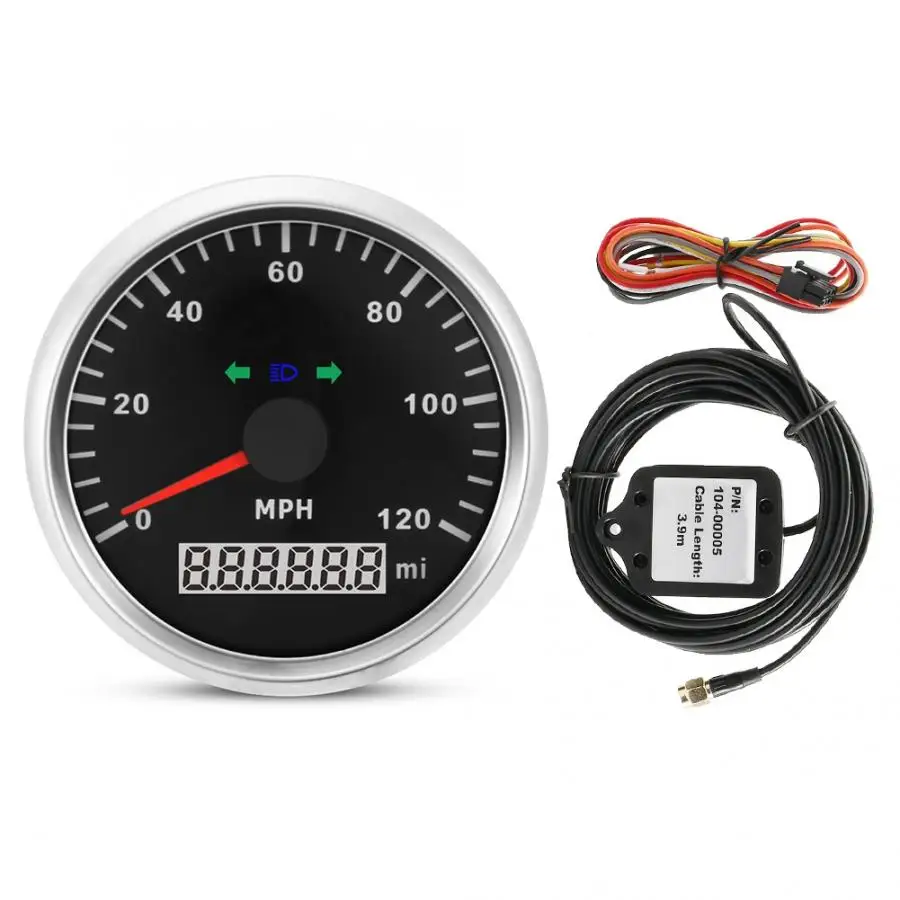 

GPS Speedometer Odometer Mileage Adjustable for Car Motorcycle LCD Display Stepper Motor 85mm 9-32V 120MPH Waterproof Universal