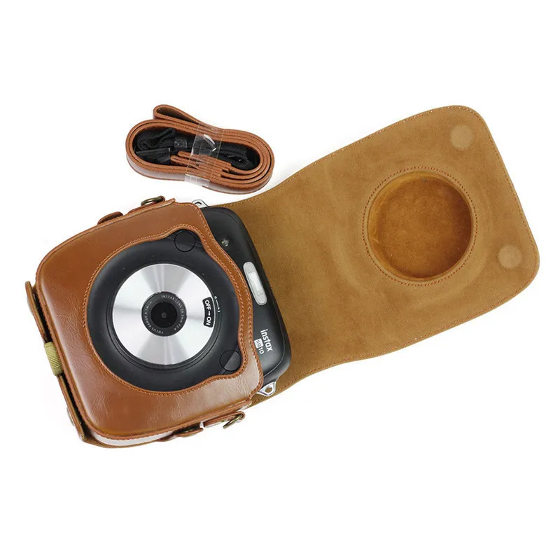Кожаный защитный чехол для экшн-камеры CAIUL Fujifilm Instax Polaroid квадратный SQ10 HD камера Мини плечевой ремень для камеры Сумка