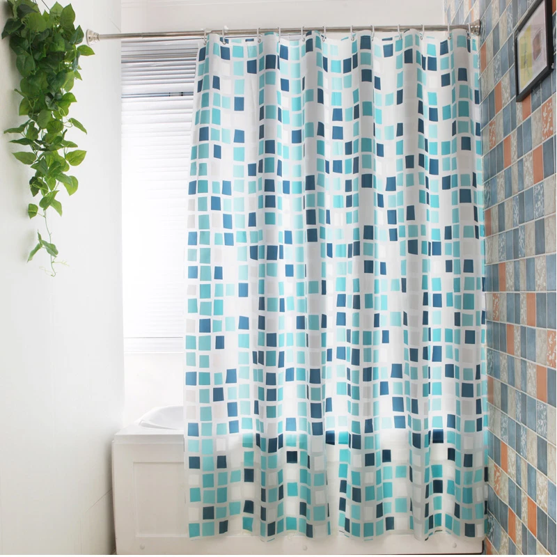 cortina de ducha a cuadros azul peva resistente al moho cortina de bano lavable antideslizante accesorios de bano de calidad