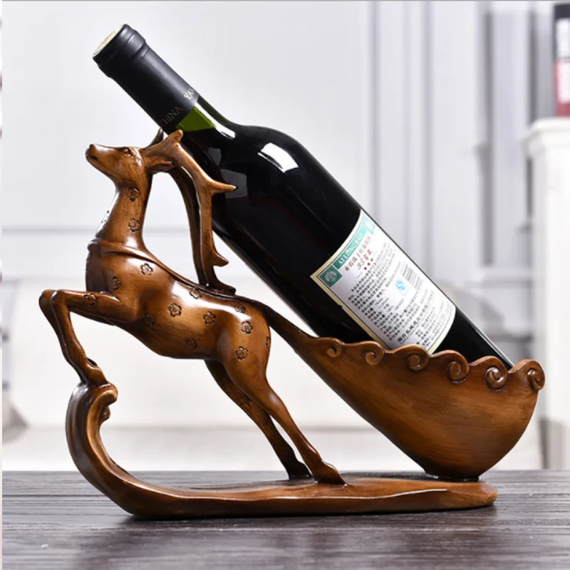  Deer Wine Rack Resin Crafts Home Decoration Christmas Birthday Figurines Gift Bedroom Living Room O - 32985471625