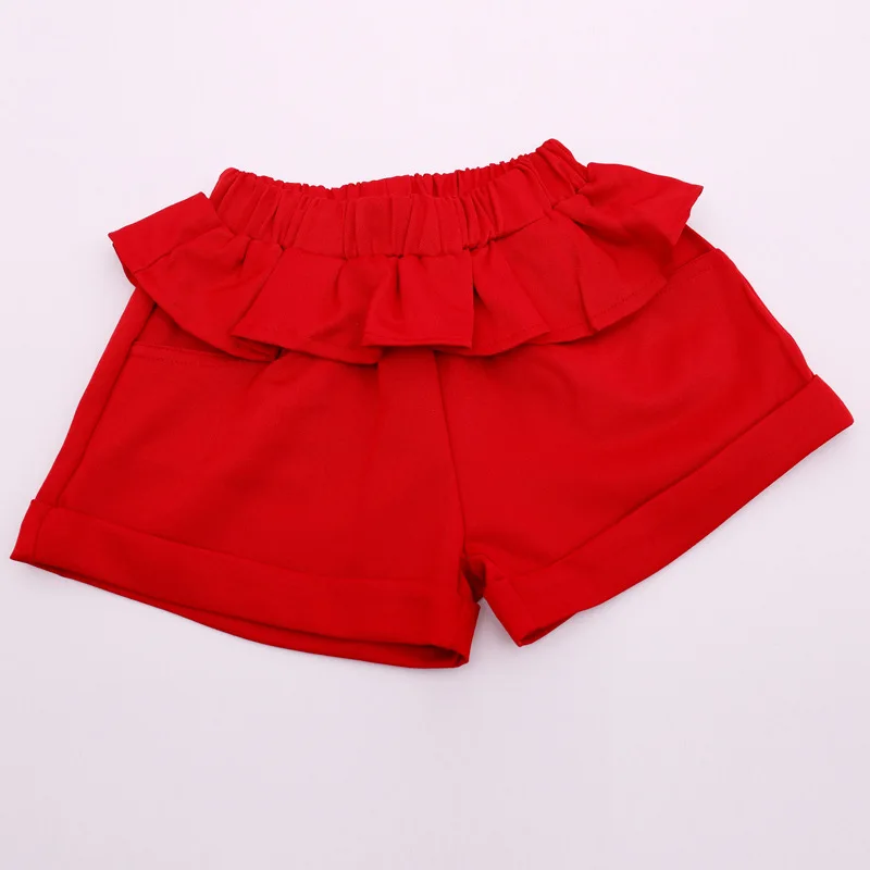 Mabeezo Wholesale Summer Girls Shorts 2018 Ruffles Red Girls Shortsin