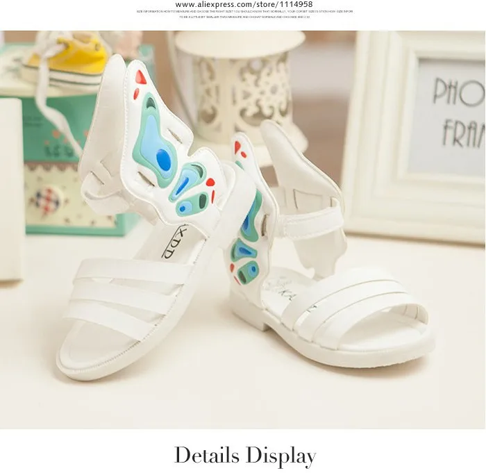 New 2015 Fashion Girls Sandals Summer Style Children's Shoes Girls Shoes Butterfly's Wing Patent Leather Kids Shoes Baby Sandals (11)