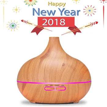 

VVPEC 300ml Air Humidifier Essential Oil Diffuser wood grain Aromatherapy diffusers Aroma Mist Maker 24v led light for Home