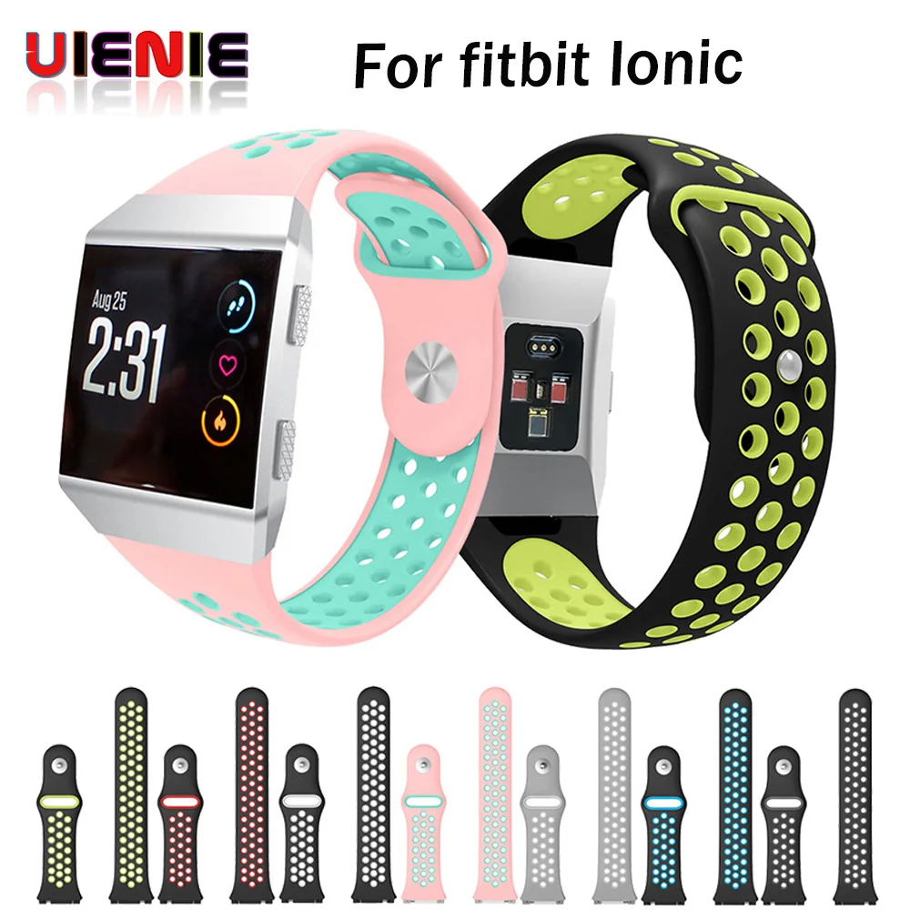 

High Quality Silicone Replacement Wrist Band Soft Strap Two-color Cover for Fitbit Ionic Smart Watch 8 colors Replace Watch band