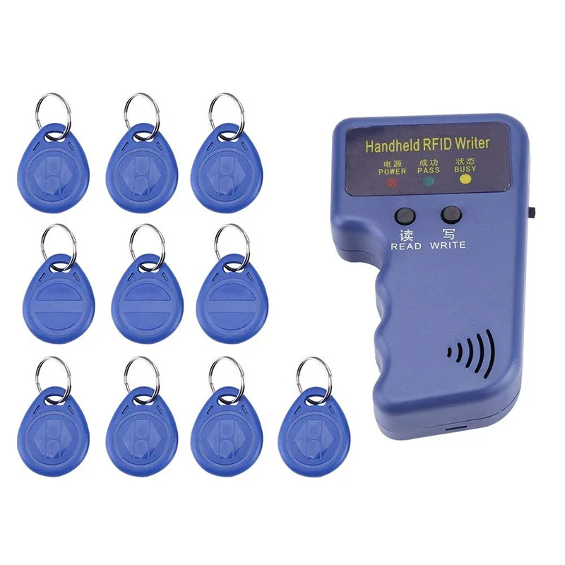 125KHz portable RFID copier ID card duplicator with 10pcs rewritable tags | Безопасность и защита
