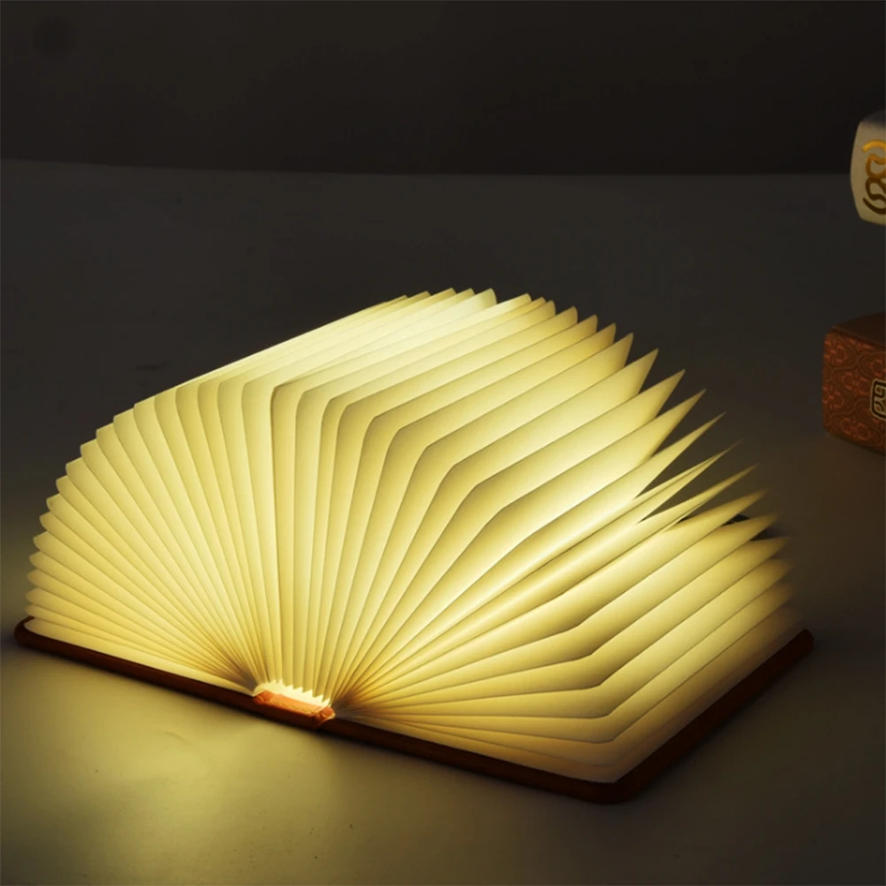 

New Creative Gifts LED 5 Color Book Night Light USB Charging Folding Decorative Bedside Lamp Children Bedroom Living Room Home