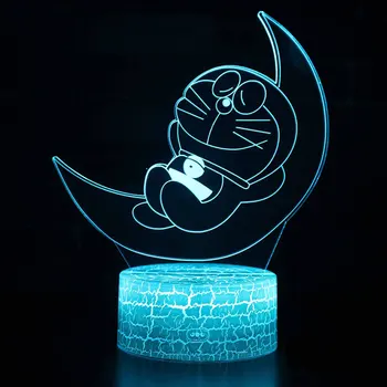 

Moon Doraemon theme 3D Lamp LED night light 7 Color Change Touch Mood Lamp Christmas present Dropshippping