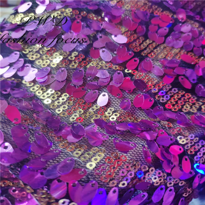 Rainbow Sequin Tulle Sparkle Dance Party Dressmaking Backdrop Craft Fabric