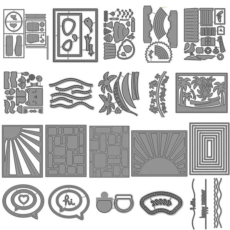 

Cat Tree Box Rainbow LF New Frame Backgrounds Metal Cutting Dies Stencils for Scrapbooking Embossing Die Paper Cards Making