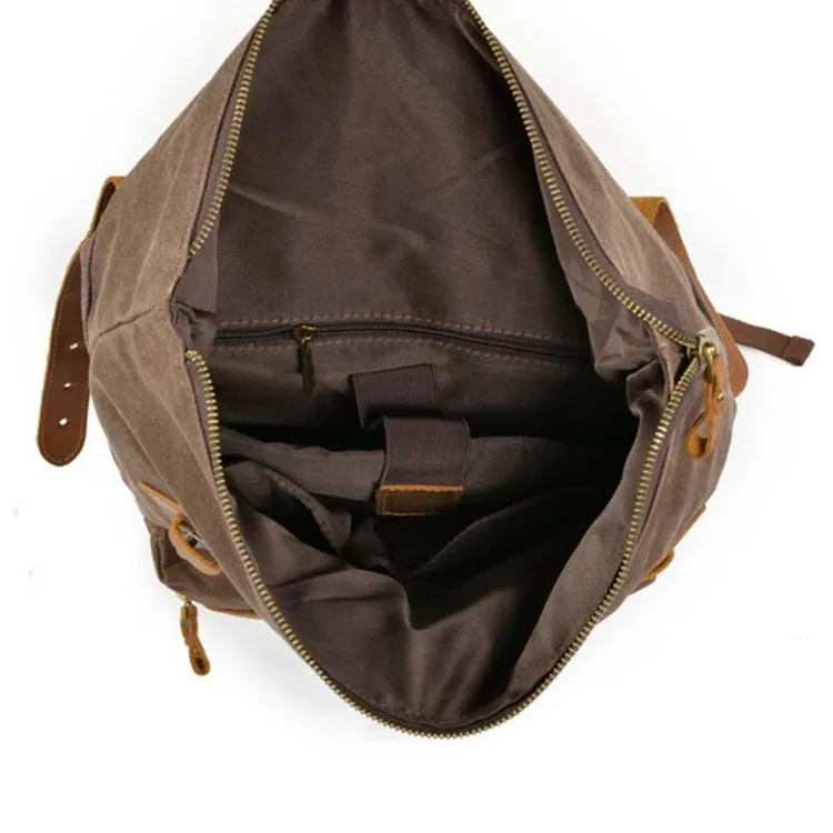 Роскошный холст кожаные рюкзаки для подростков водонепроницаемые дорожные рюкзаки винтажная сумка для школы рюкзаки ретро рюкзак