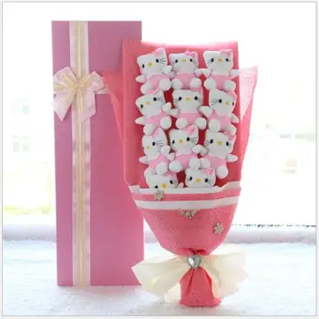 

Plush&stuff Animal toys cat rabbit pig plush doll cartoon bouquets flower Creative Valentine's Day gifts Christmas gift