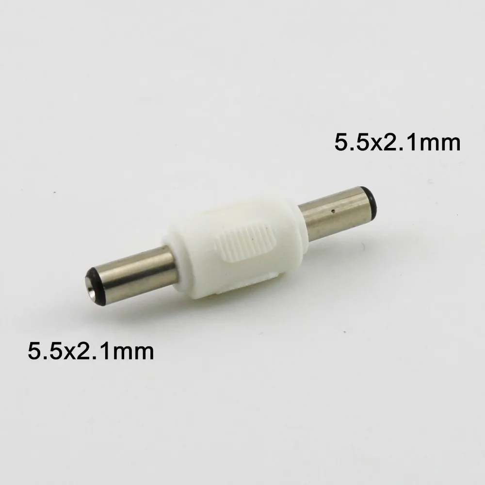 

2x DC Power 5.5mm x 2.1mm Male to Male Plug Extension Connector Adapter for CCTV Camera White Straight