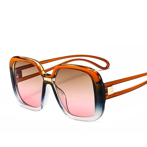 HBK, женская мода, квадратная большая рама, солнцезащитные очки,, новинка, высокое качество, солнцезащитные очки для мужчин и женщин, негабаритные очки, UV400 Oculos - Цвет линз: C6 BrownBlue.TeaPink