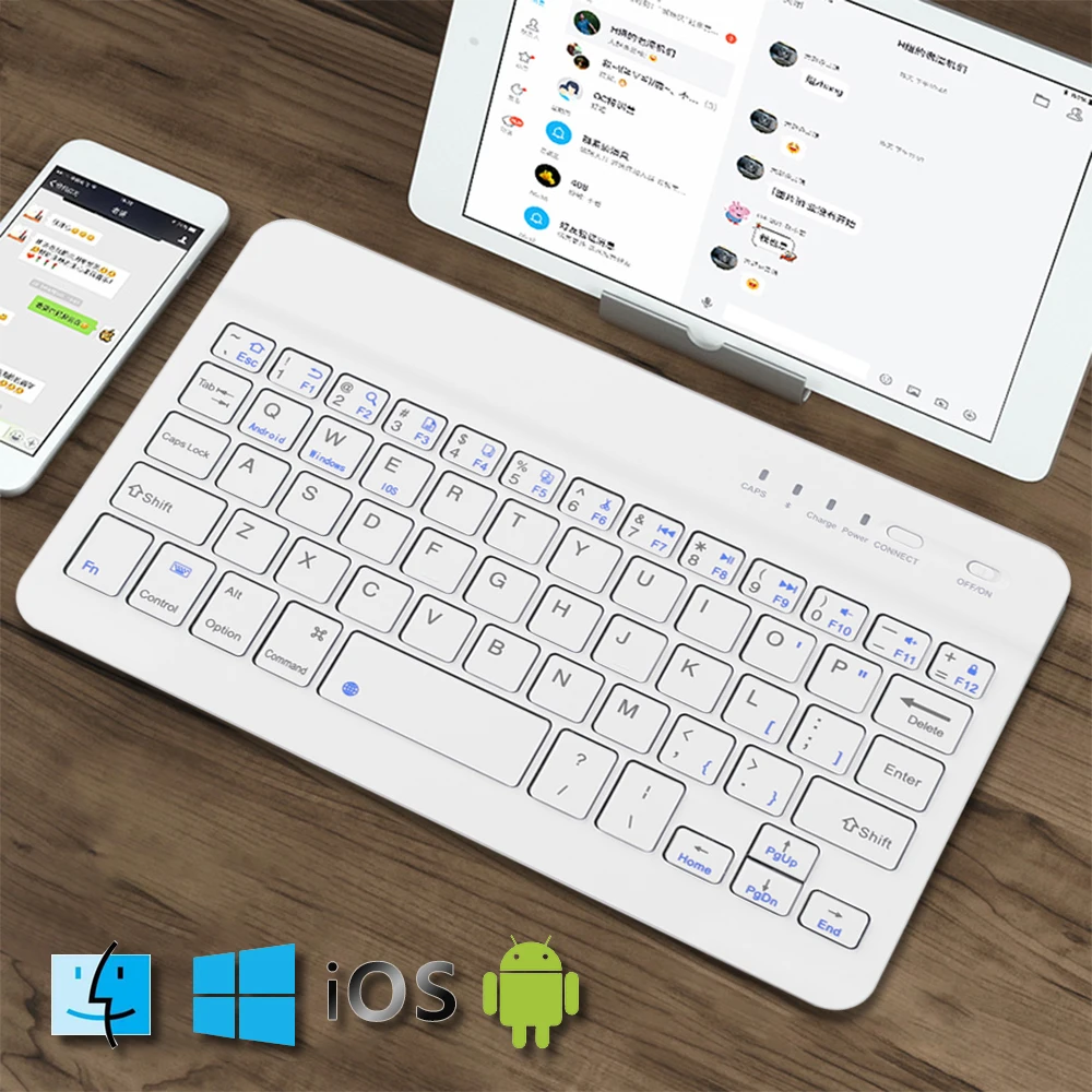 Ультратонкая Беспроводная клавиатура для ноутбука с Bluetooth 7 9 дюйма 59 клавиш