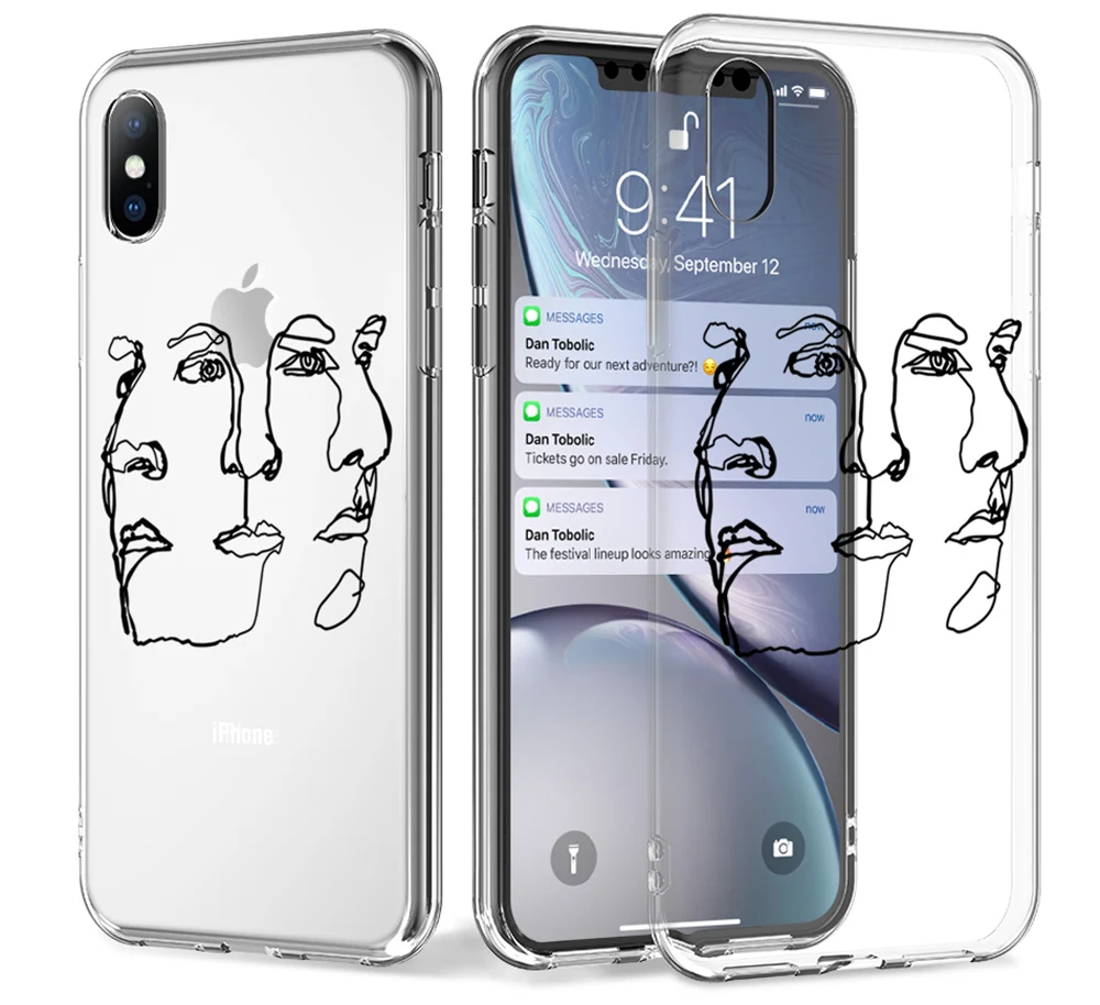 Lovebay чехол для телефона для iPhone 11, 6, 6 S, 7, 8 Plus, X, XR, XS Max, абстрактное искусство, любовник, лицо, чистый мягкий ТПУ для iPhone 11Pro Max, задняя крышка