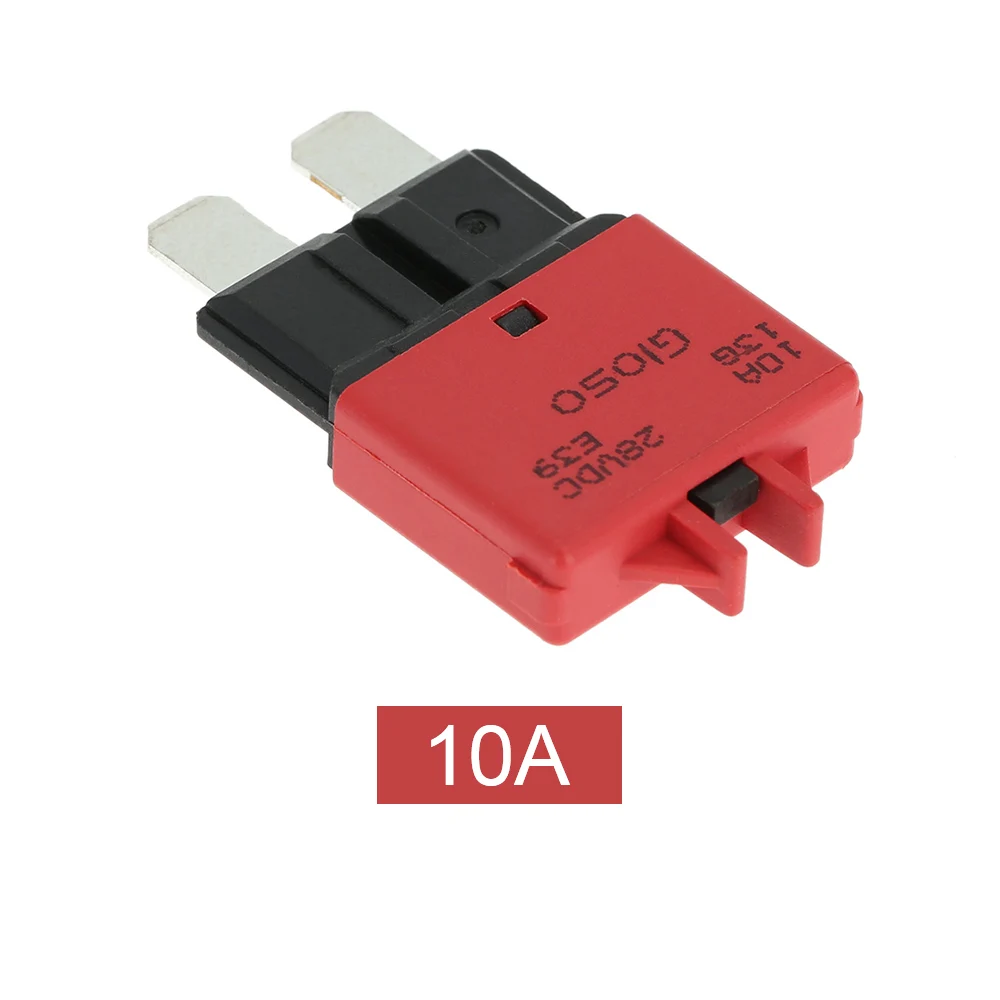 

Car Fuse Manual Reset Circuit Breaker Blade Fuse with Button 10A Auto Automotive Car Boat Truck Blade Fuse Box Assortment
