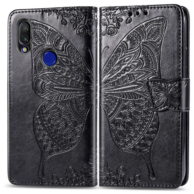 Кожаный чехол с 3d рисунком для Xiaomi Redmi 7 силиконовый накладка подставкой телефона