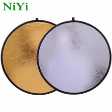 NiYi 3" /80 см ручной многоскладной портативный светоотражатель отражатель для фотосъемки 2в1 золото и серебро