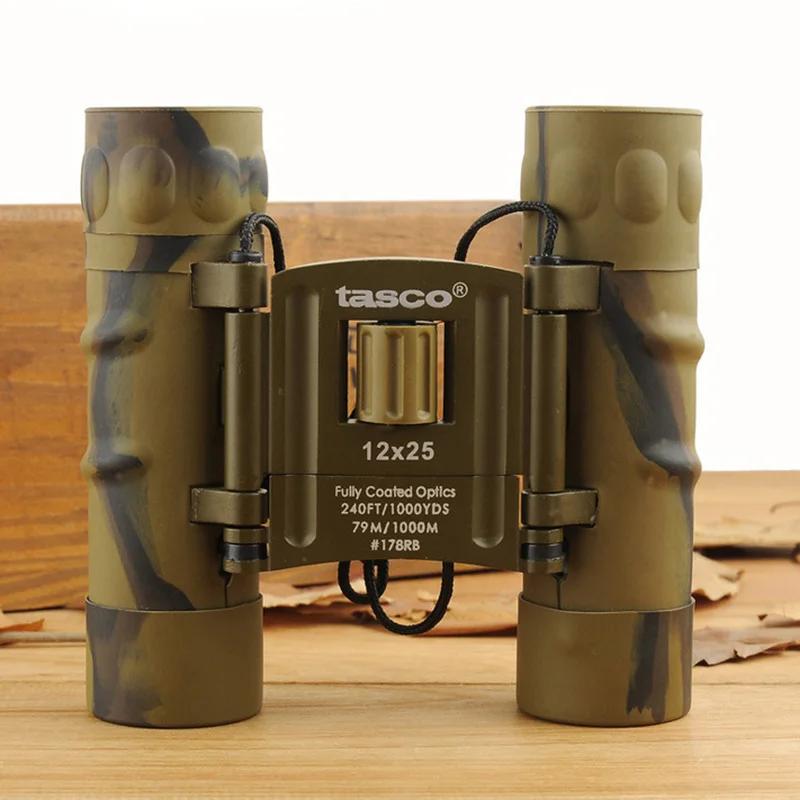  12X25 Camouflage Mini Portable Binoculars Long Range 1000m Folding Low Night Vision Waterproof Tele